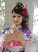 成人式の和装アップスタイル