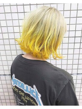 ヘアーデザイン ルシア(Hair Design Lucia) ミディアムボブ×イエローグラデーション