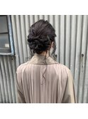 結婚式参列ヘアアレンジ　編み込みとロープ編みをミックス