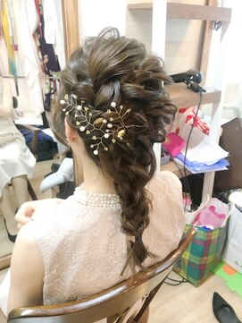 ロカット サロン(Roquat Salon) 編みおろし結婚式ヘアアレンジ【ヘアセット　立川/立川南/袴】