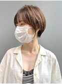 マスクに似合う20代30代40代大人前下がりショートボブ@田中俊成