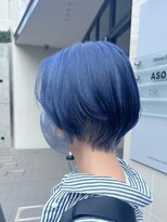 アソビセカンド 原宿(ASOBI 2nd)&nbsp;ハイトーン　ショートボブ　ブルーカラー　ネイビーブルー