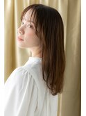 透けバングシルキーベージュエアストレートレイヤーロングY浦和