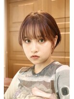 グラニュー(granew) ピンクベージュインナーカラー大人ショートボブ