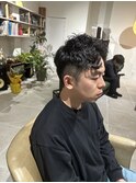 アップバング波巻きショート
