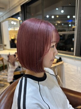 ロストシティ 横浜(LOST CITY) 【Lostcity横浜】ピンク赤パープルミニボブ切りっぱなし