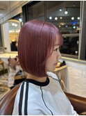 【Lostcity横浜】ピンク赤パープルミニボブ切りっぱなし