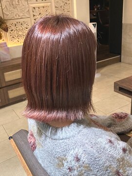 ヘアリゾート粋 ティガ 池袋店(tiga) 外ハネミディアム/ピンクブラウン