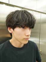 センターパートニュアンスパーマスパイラルパーマメンズパーマ