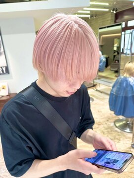ヲタク(wotaku.) ホワイトピンクハイトーンダブルカラーケアブリーチメンズカラー