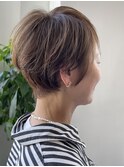 くびれショート・ボブ/丸顔/前髪あり/絶壁解消/３0代/４0代/長め