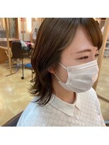 美容室ヒラトヤ 仙北店 小顔大人可愛い外ハネニュアンスカラーミディ20代30代40代