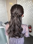ハーフアップ ハーフツイン 巻きおろし 参列ヘア デートヘア