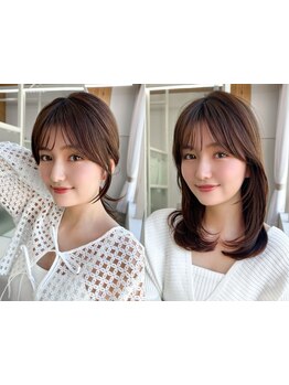 小顔魅せは《AFLOAT L》にお任せ!前髪と顔周りの+αのデザインで可愛さUP【韓国ヘア/レイヤーカット/前髪】