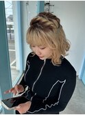 ☆ボブヘアーセット、結婚式ヘア、波ウェーブ、パーマ風☆