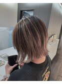ショートボブ×バレイヤージュ
