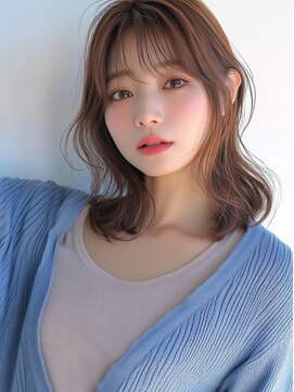 ムウ 難波(MOU) イメチェンピンクベージュアンブレラカラー前髪レイヤー