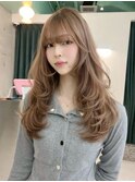 ミルクティーブロンド/ダークブルー/デジタルパーマ/栄