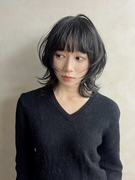 キイ ギンザ(k.e.y GINZA) 抜け感ミディアムウルフカットウルフレイヤーカット