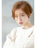 大人かわいい前髪セシルカットココアブラウンフリンジウェーブ