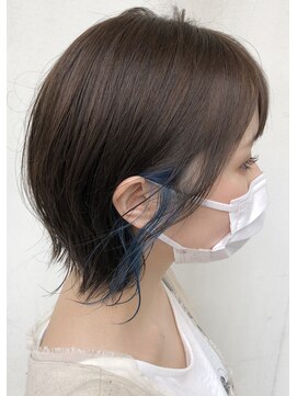 ヘアー アイス カンナ(HAIR ICI Canna) 夏らしいブルーのイヤリングカラー