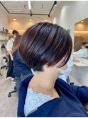 前下がりショートボブ丸みショート/アースカラー/30代40代50代