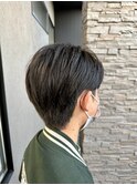 爽やかアップバングショートツーブロック刈り上げワックスなし