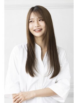 トティア 堀江(Totia) 【Totia堀江】斜めバング×レイヤーロング×アッシュオリーブ