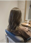 セミロング/グレージュカラー/ニュアンスカラー/20代30代40代