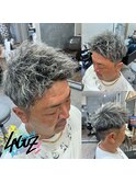 エッジハイライト×だれるパーマ×ツーブロ