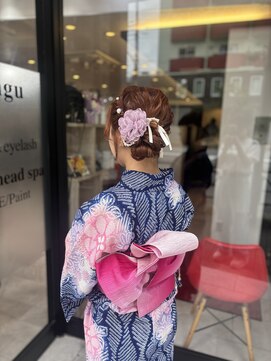 ジパング 押上店(Zipangu) サイドシニヨン/浴衣ヘア/10代/20代