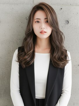 ヘアアンドメイク ニューヨーク ニューヨーク 長岡天神店(Hair&Make NYNY) ロング×レイヤー×かきあげバング×ハイライト