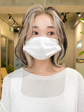 エリマ 武蔵小杉(elima) 武蔵小杉白髪染めレイヤーボブウルフショートヘアッシュベージュ