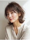  ミディアムレイヤー×白髪ぼかしカラー30代40代50代60代