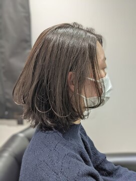 ジエクト 本店(The Ect) 外ハネボブ×グレーベージュ×ミディアムボブ