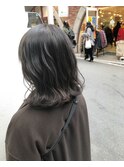 アッシュグレー_マロンベージュ Aラインボブ かきあげ