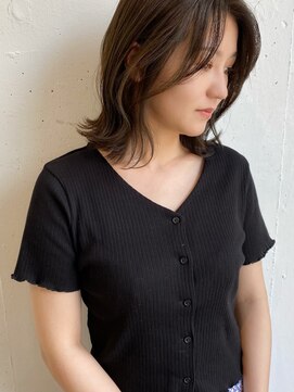 ラシアヘアー(LASIA HAIR) 【LASIA大分】韓国風くびれレイヤー/透明感オリーブグレージュ