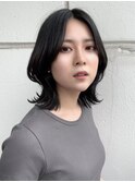 大人ガーリー小顔ひし形ボブくびレイヤー髪質改善ダークアッシュ