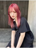 似合わせカット×シースルーバング×チェリーピンク☆