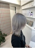 黒髪/グレーベージュ/レイヤーロング/前髪パーマ/渋谷