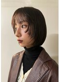 ショートボブ/ウルフボブ/フェイスレイヤー/ブラウンカラー