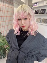 ペレ 栄店(PELE)&nbsp;デザインカラー/レイヤーカット/ウェットヘア/オリーブベージュ