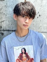 センターパートカルマパーマビジネス韓国ヘアシャドウパーマ
