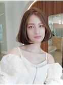 大人かわいい前髪セシルカットココアブラウンフリンジウェーブ
