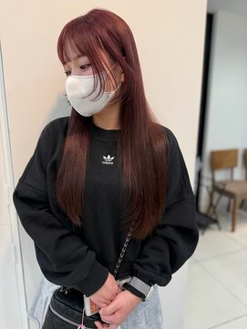 ミニヨン バイ ハピネス 高の原店(mignon by Happiness) 顔まわりレイヤー チェリーブラウン