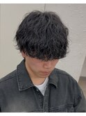 波巻きパーマ 刈り上げなし メンズパーマ マッシュ