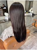 大人かわいいシースルーバングストレート小顔カラー20代30代40代