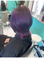 ユー イケブクロ(u Ikebukuro)&nbsp;バイオレット/ダークパープル/ミディアムウルフ/クラゲヘア