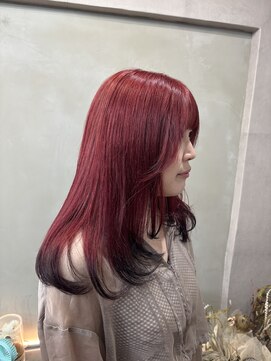 ファビ 渋谷(Fab) くびれヘア/暗めカラー/アプリコットオレンジ/縮毛矯正