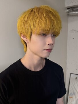 ノラ シブヤ(NORA) 【永田】韓国メンズエッジショート×ロイヤルイエロー